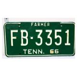 1966 Tennessee Farmer license plate