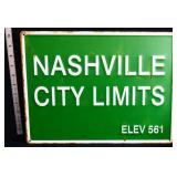 Metal Nashville City Limits sign