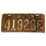 1932 Georgia license plate