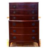 Vintage mahogany hepplewhite chest on chest