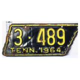 1964 state shape TN motorcycle license plate