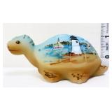 Fenton blue/brown Lighthouse Sailboat turtle
