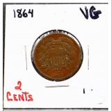 1864 2 cent coin