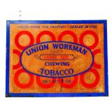 Vntg metal 23.25x17.25 Union Workman Tobacco sign