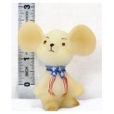 Fenton 2in patriotic brown sitting mouse figure