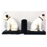 Pair cast iron RCA dog bookends
