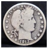 1913 barber half dollar