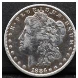 1886 Morgan silver dollar