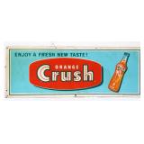 Vntg metal 31.5x11.75 Orange Crush sign