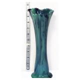 Vntg Adolphe Bournique green/blue slag vase