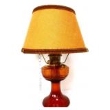 Aladdin amber oil lamp w/ shade