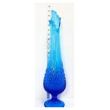 Fenton 20in colonial blue hobnail swung vase