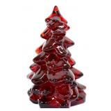 5in red glass Christmas tree