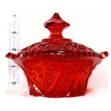 Vintage amberina covered candy dish see photos