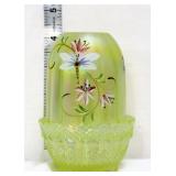 Fenton topaz iridescent Lily Trail fairy lamp