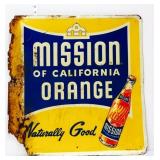 Vntg metal 23x23.75 Mission Orange soda sign
