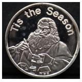 1oz Tis The Season 1998 silver round