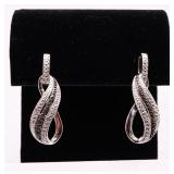 Pair genuine black diamond earrings