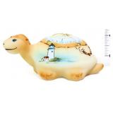 Fenton brown/white Lighthouse turtle figure