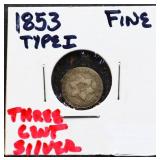 1853 trine coin