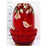 Fenton ruby red Partridge Pear Tree fairy lamp