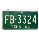1966 Tennessee Farmer license plate