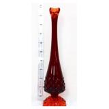 Fenton amberina hobnail 10in bud vase