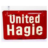Vntg metal 18x12 United Hagie sign