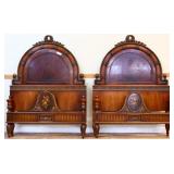 Pair 1920s twin size beds w/ rails