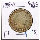 1908O barber half dollar