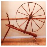 Vintage wood spinning wheel