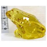 Fenton yellow topaz frog figure