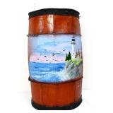 Vintage wood painted nail keg