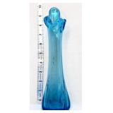 Vintage blue 10in swung vase