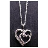 Double heart diamond necklace