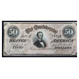 1864 CSA $50 note