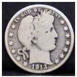 1913 barber half dollar