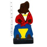 Vintage painted wood monkey doorstop