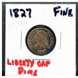 1827 bust dime