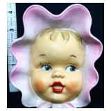 Vntg 4in baby face wall pocket