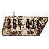 1952 state shape TN license plate