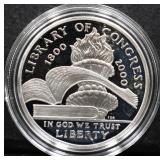 2000 Library Of Congress silver proof coin in box