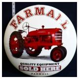 Metal 16in diameter Farmall domed sign