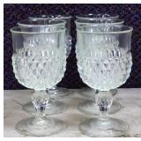 Lot of 6 clear diamond point stemware