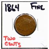 1864 2 cent coin