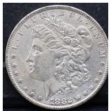 1882O Morgan silver dollar