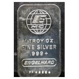 1 troy ounce Engelhard silver bar