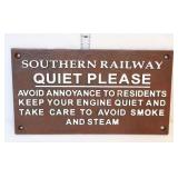 Cast iron Southern Railway Quiet Please sign