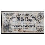 1863 State Of NC 25 cent fractional note