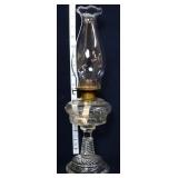 Vintage clear glass oil lamp